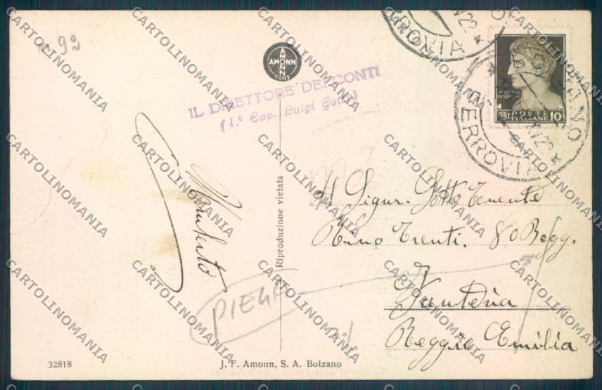 Bolzano Città Caserma PIEGA cartolina ZT8847 – retro
