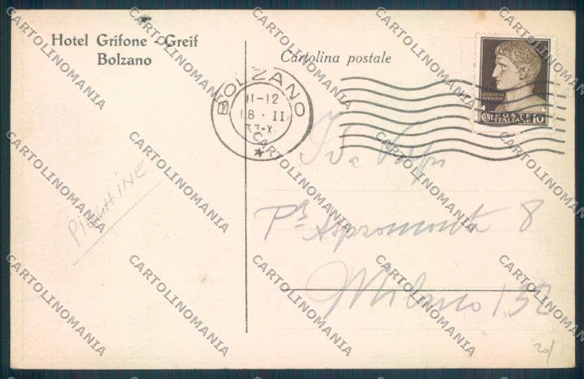 Bolzano Città PIEGHINE cartolina ZT8869 – retro