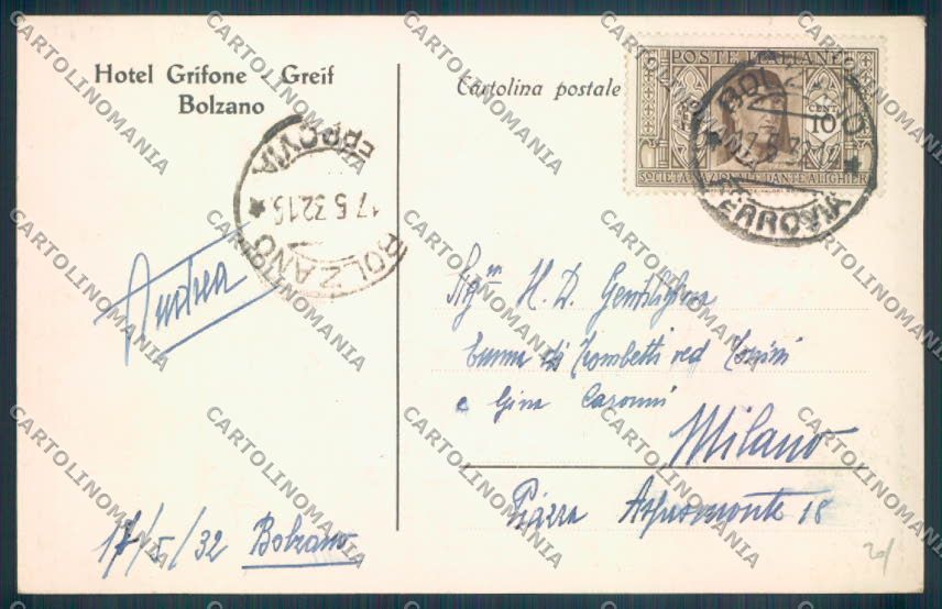 Bolzano Città cartolina ZT8870 – retro