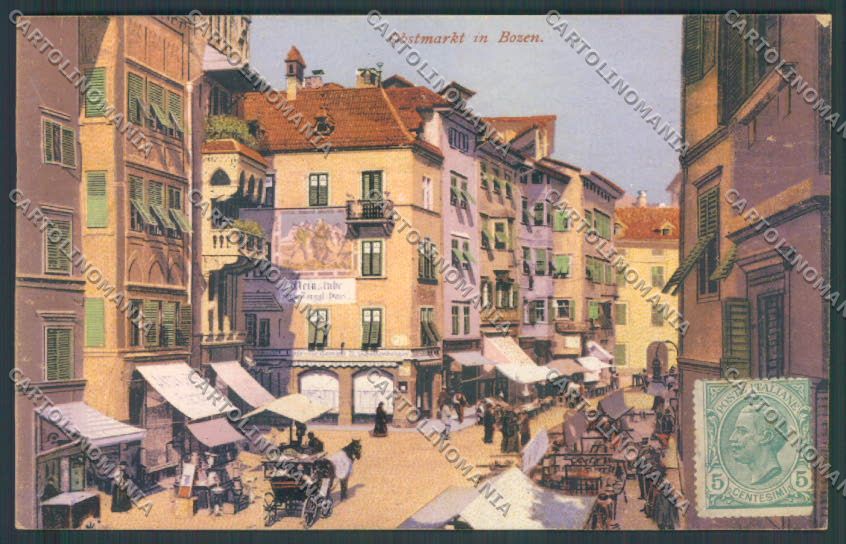 Bolzano Città Mercato Calesse cartolina ZT8878 – fronte