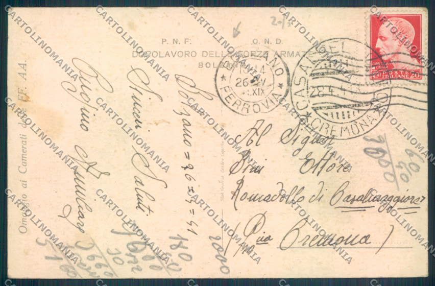 Bolzano Città cartolina ZT8889 – retro