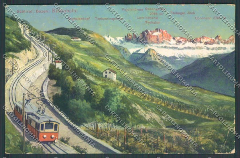Bolzano Città Treno Ferrovia PIEGA cartolina ZT8926 – fronte
