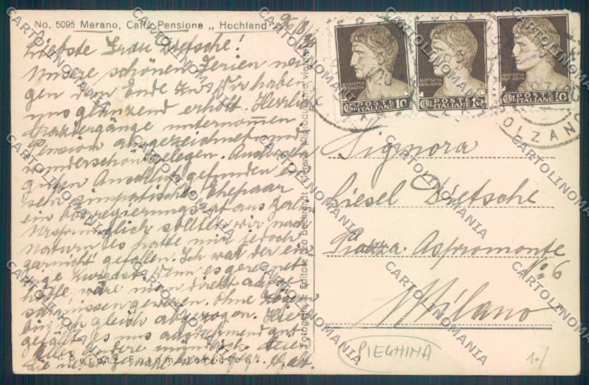 Bolzano Merano PIEGHINA Foto cartolina ZT9102 – retro