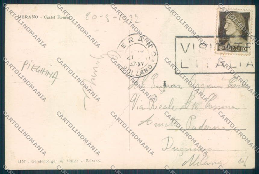 Bolzano Merano PIEGHINA Foto cartolina ZT9106 – retro