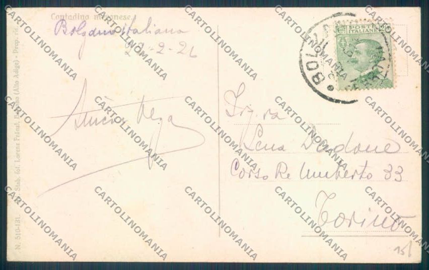 Bolzano Merano Costumi cartolina ZT9174 – retro