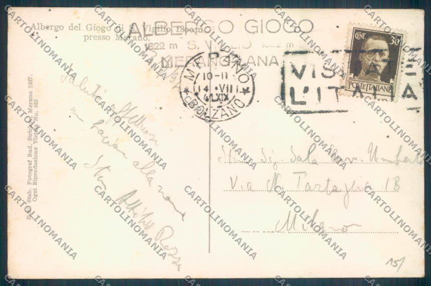 Bolzano Merano Foto cartolina ZT9203 – retro