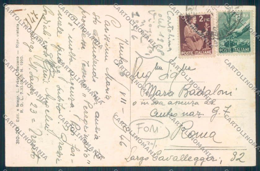 Bolzano Merano Teatro FORI cartolina ZT9241 – retro