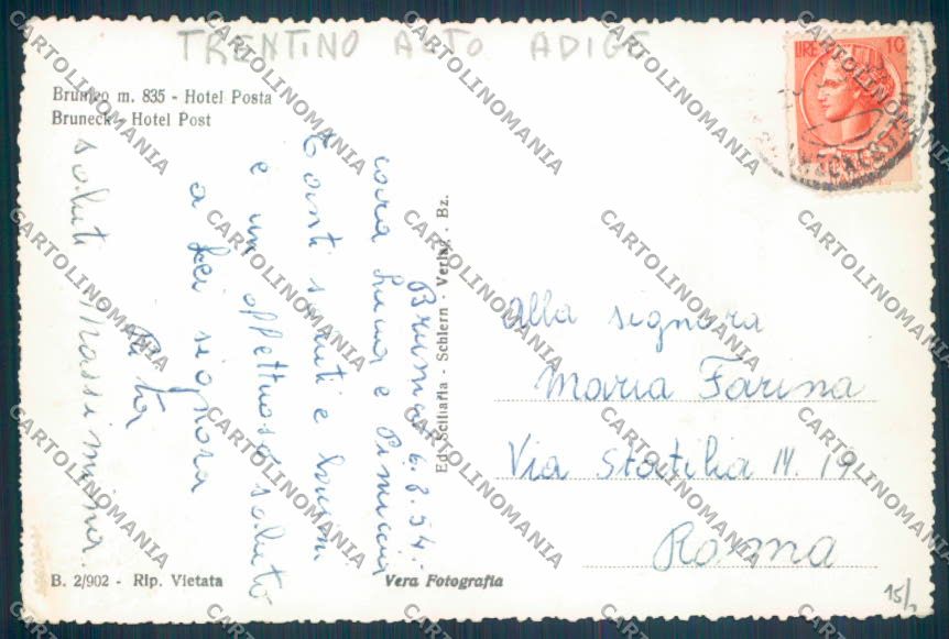 Bolzano Brunico Foto cartolina ZT9422 – retro