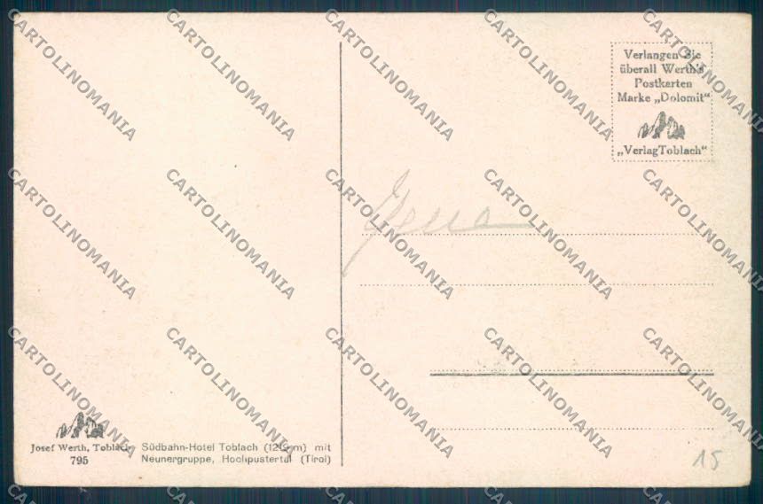 Bolzano Dobbiaco cartolina ZT9459 – retro