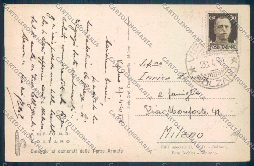 Bolzano Vipiteno cartolina ZT9475 – retro
