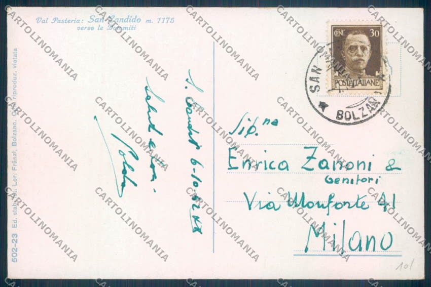 Bolzano San Candido cartolina ZT9629 – retro