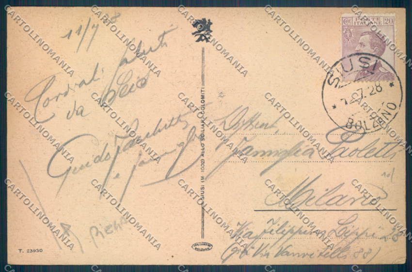 Bolzano Castelrotto Siusi PIEGA cartolina ZT9660 – retro