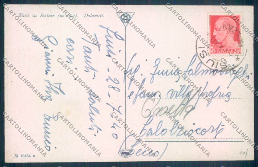 Bolzano Castelrotto Siusi cartolina ZT9661 – retro