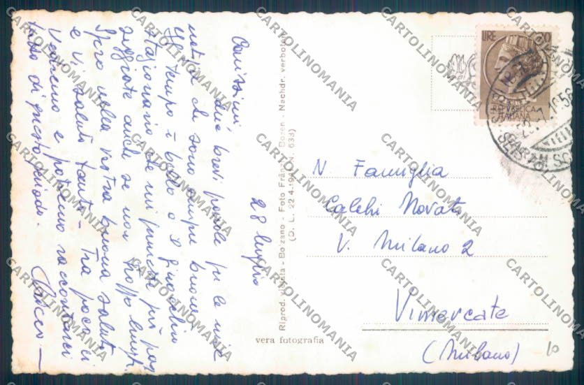 Bolzano Castelrotto Siusi Foto cartolina ZT9663 – retro