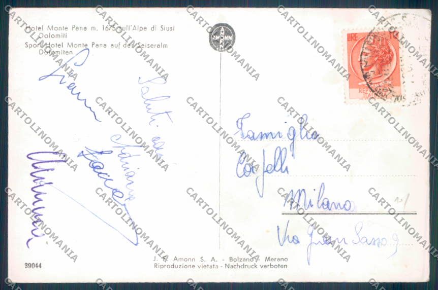 Bolzano Santa Cristina Valgardena Nevicata Foto cartolina ZT9671 – retro
