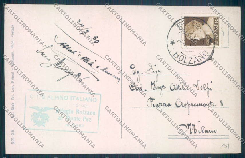 Bolzano Castelrotto Siusi cartolina ZT9689 – retro