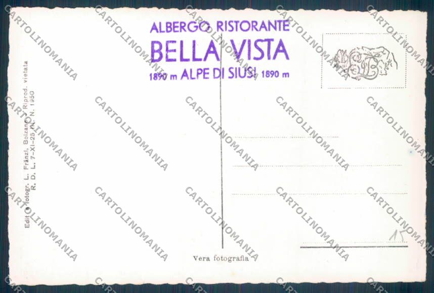 Bolzano Castelrotto Siusi Nevicata Foto cartolina ZT9706 – retro