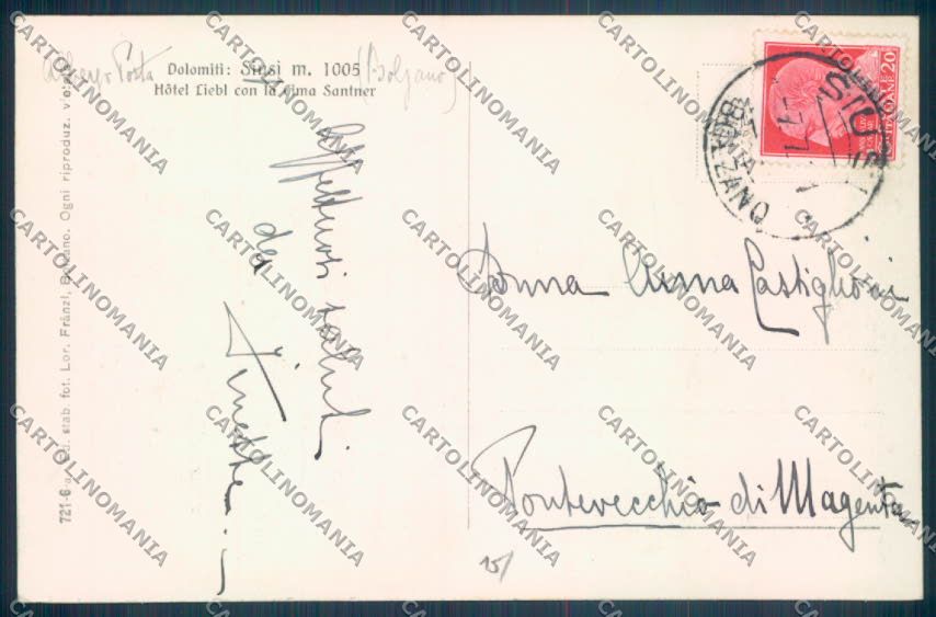 Bolzano Castelrotto Siusi Foto cartolina ZT9709 – retro