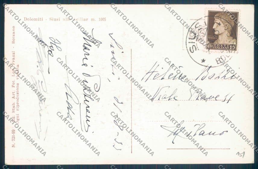Bolzano Castelrotto Siusi Foto cartolina ZT9710 – retro