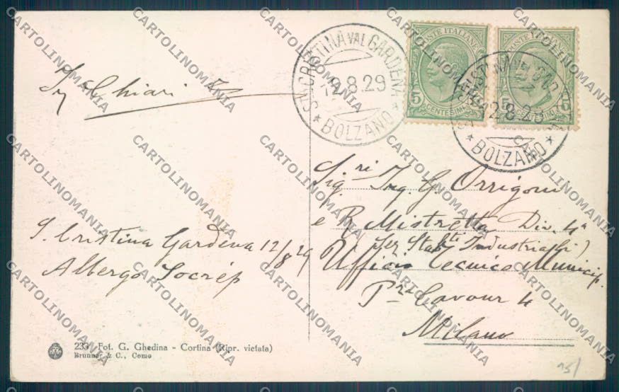 Bolzano Santa Cristina Valgardena cartolina ZT9740 – retro