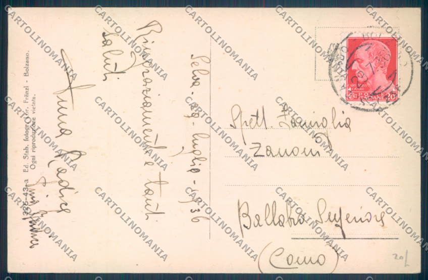 Bolzano Santa Cristina Valgardena cartolina ZT9745 – retro