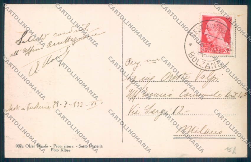 Bolzano Sesto cartolina ZT9796 – retro