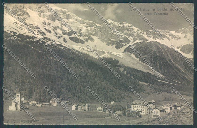 Bolzano Stelvio Solda Santa Gertrude cartolina ZT9819 – fronte