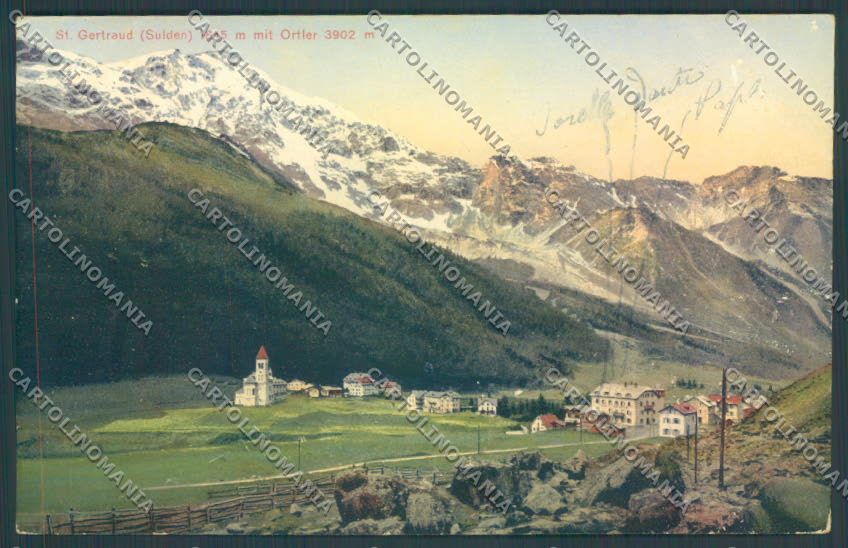 Bolzano Stelvio Solda Santa Gertrude cartolina ZT9830 – fronte