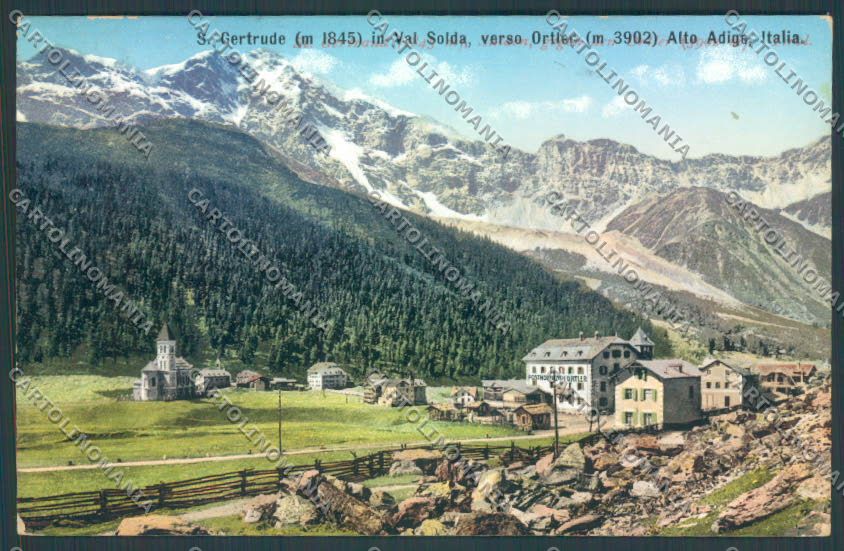 Bolzano Stelvio Solda Santa Gertrude cartolina ZT9835 – fronte