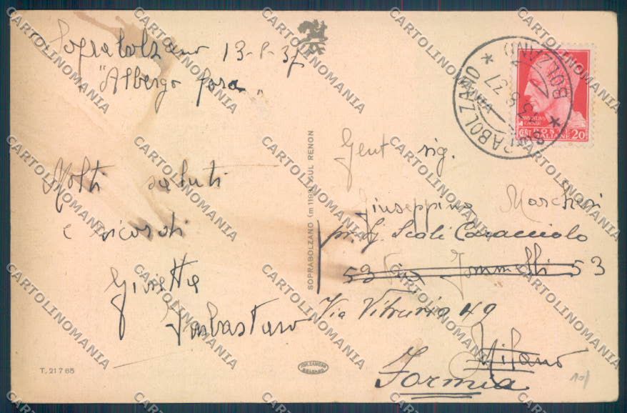 Bolzano Renon Soprabolzano cartolina ZT9839 – retro