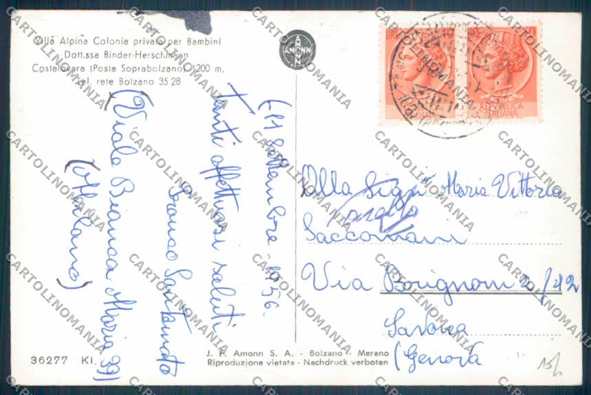 Bolzano Renon Soprabolzano Foto cartolina ZT9860 – retro