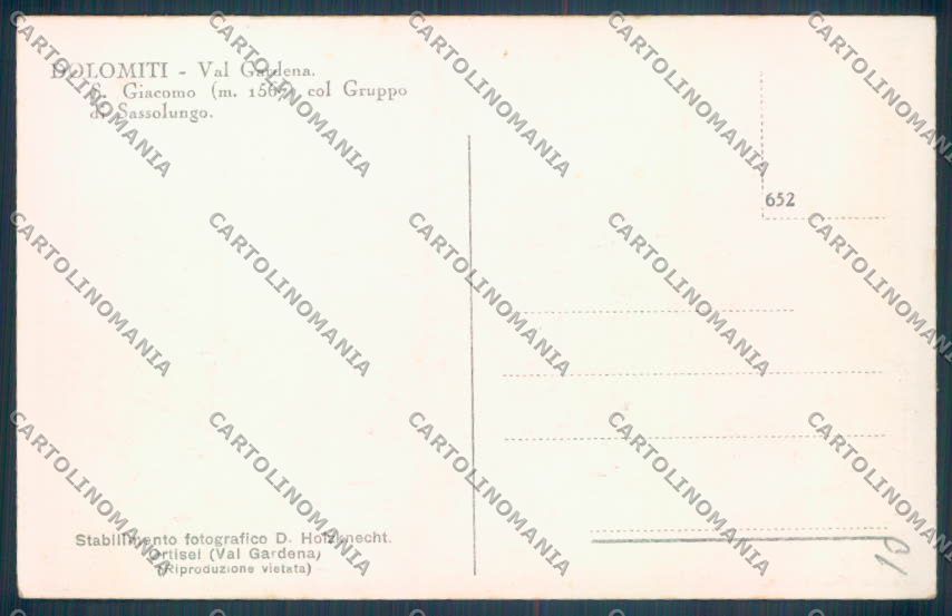 Bolzano Ortisei San Giacomo cartolina ZT9868 – retro