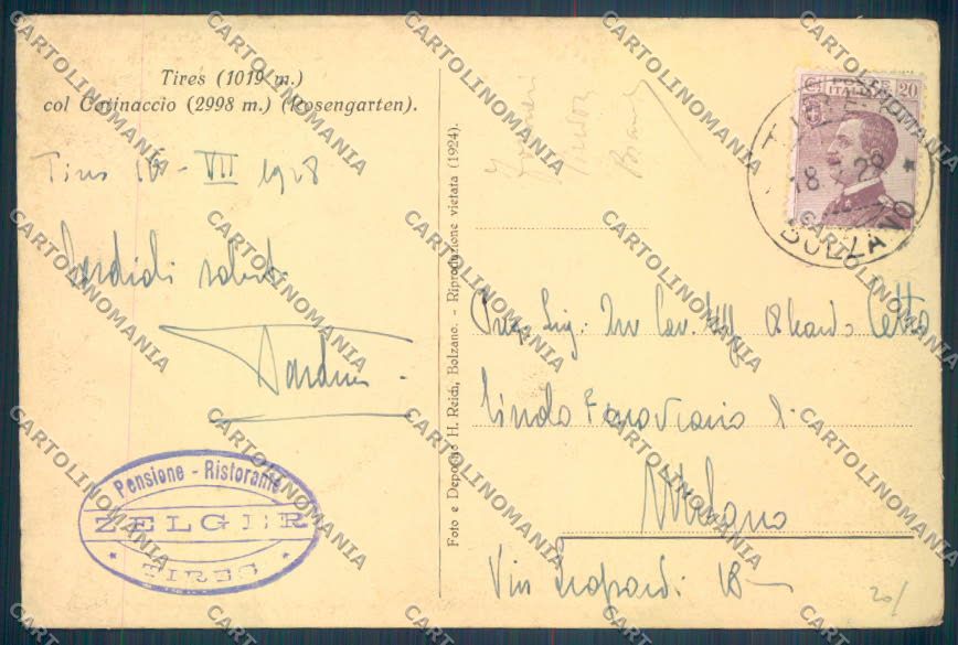 Bolzano Tires cartolina ZT9887 – retro