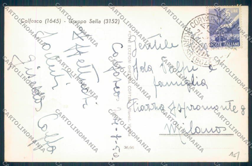 Bolzano Susegana Colfosco Foto cartolina ZT9893 – retro