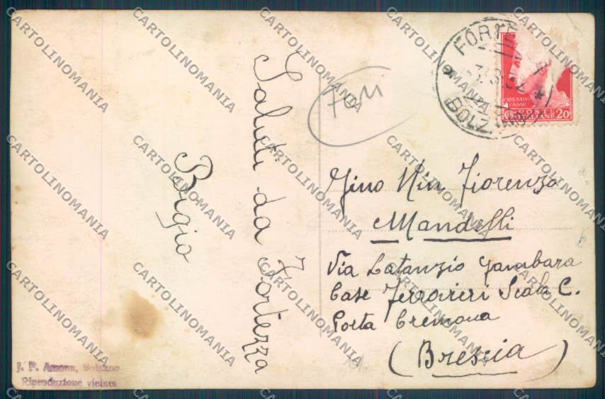 Bolzano Fortezza FORI Foto cartolina ZT9907 – retro