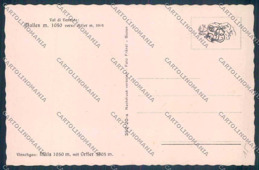 Bolzano Malles cartolina ZT9930 – retro