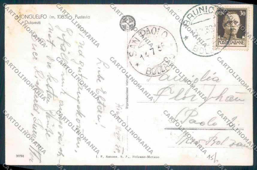 Bolzano Monguelfo Foto cartolina ZT9972 – retro
